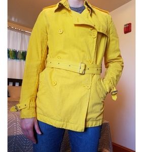 Burberry Cotton Linen Yellow Short Trench